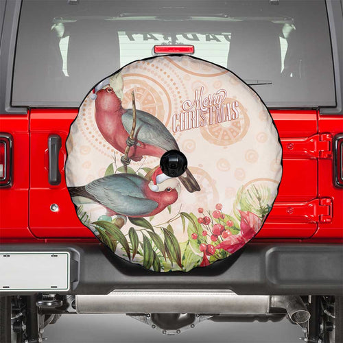 Merry Christmas Aussie Aboriginal Spare Tire Cover Rosebreasted Cockatoo Pastel - Aussie Hoodie