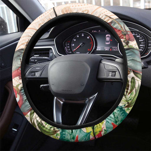 Merry Christmas Aussie Aboriginal Steering Wheel Cover Rosebreasted Cockatoo Pastel - Aussie Hoodie