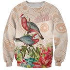 Merry Christmas Aussie Aboriginal Sweatshirt Rosebreasted Cockatoo Pastel - Aussie Hoodie