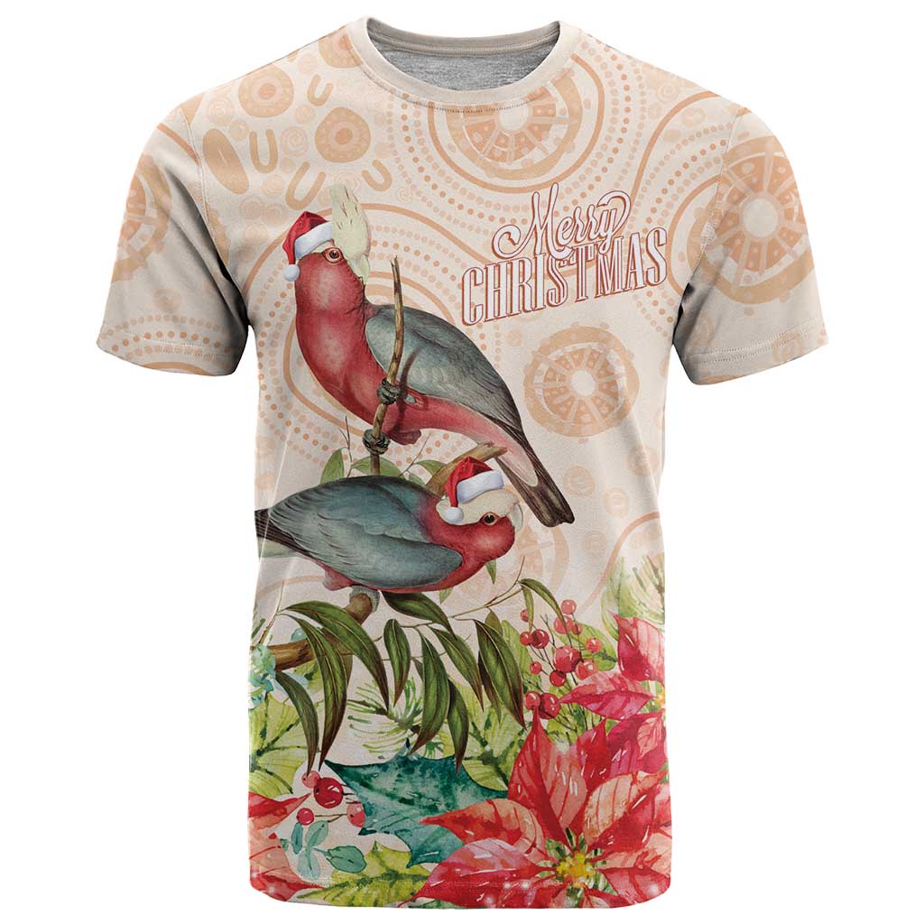 Merry Christmas Aussie Aboriginal T Shirt Rosebreasted Cockatoo Pastel - Aussie Hoodie