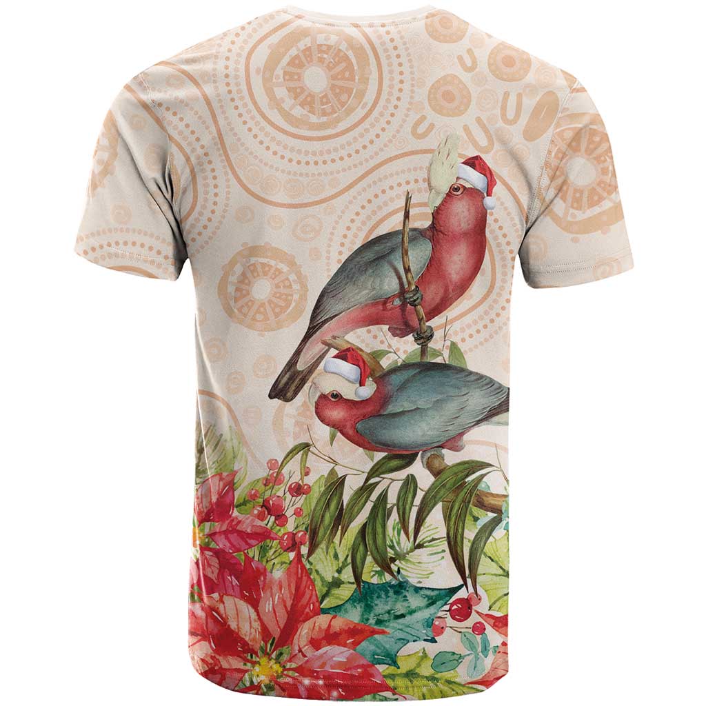 Merry Christmas Aussie Aboriginal T Shirt Rosebreasted Cockatoo Pastel - Aussie Hoodie