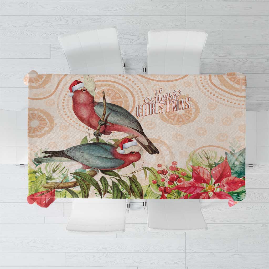 Merry Christmas Aussie Aboriginal Tablecloth Rosebreasted Cockatoo Pastel - Aussie Hoodie