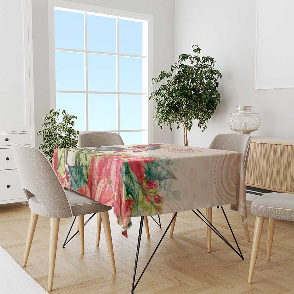 Merry Christmas Aussie Aboriginal Tablecloth Rosebreasted Cockatoo Pastel - Aussie Hoodie