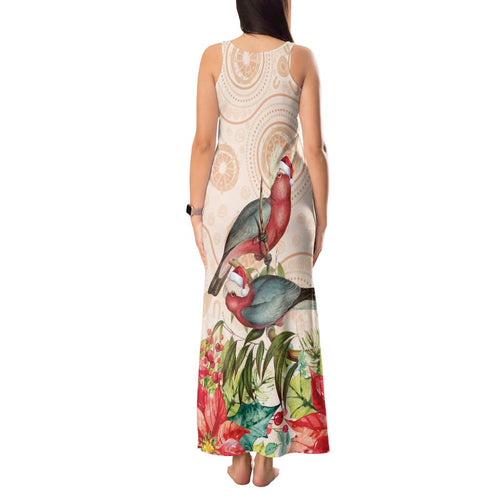 Merry Christmas Aussie Aboriginal Tank Maxi Dress Rosebreasted Cockatoo Pastel - Aussie Hoodie