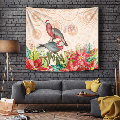 Merry Christmas Aussie Aboriginal Tapestry Rosebreasted Cockatoo Pastel - Aussie Hoodie