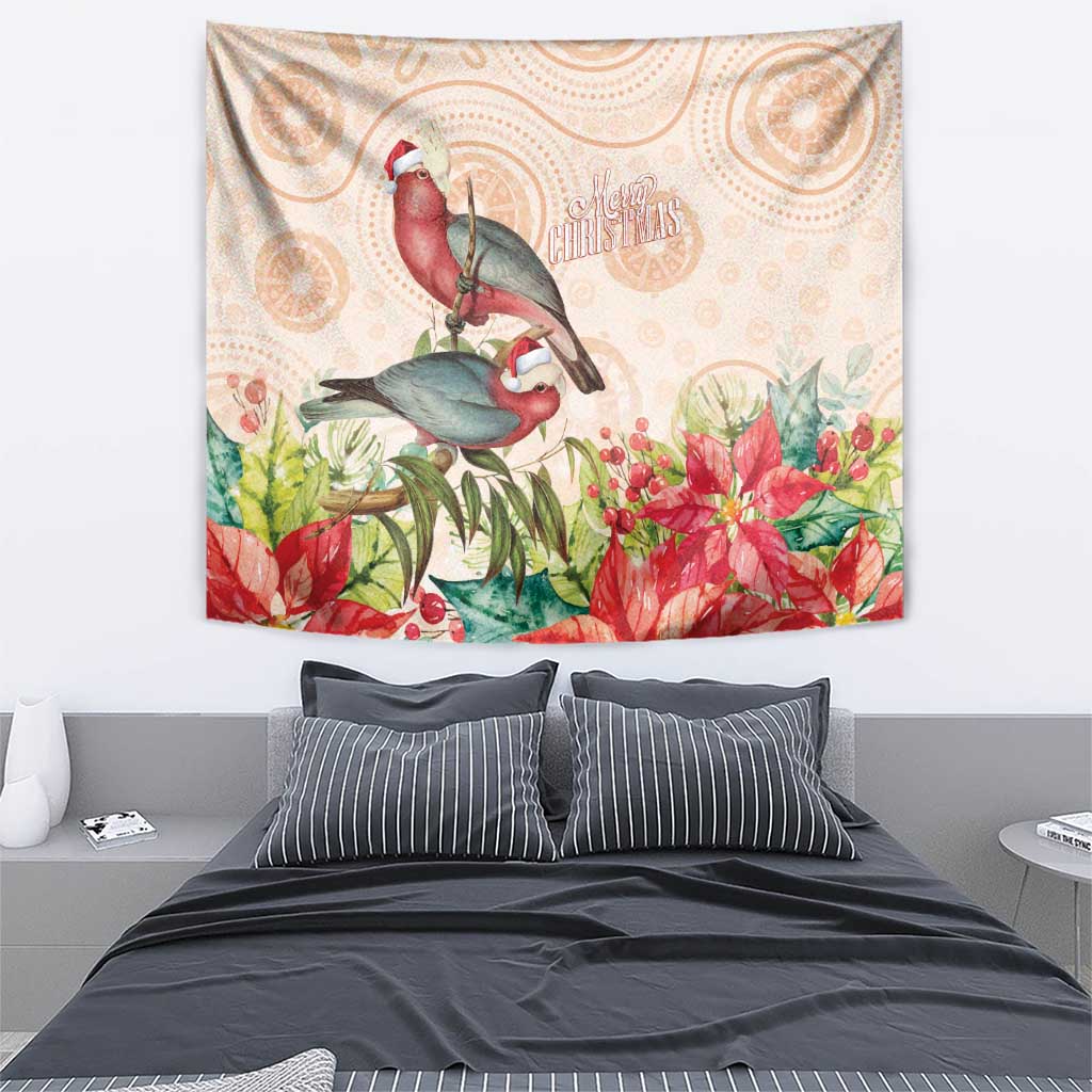 Merry Christmas Aussie Aboriginal Tapestry Rosebreasted Cockatoo Pastel - Aussie Hoodie