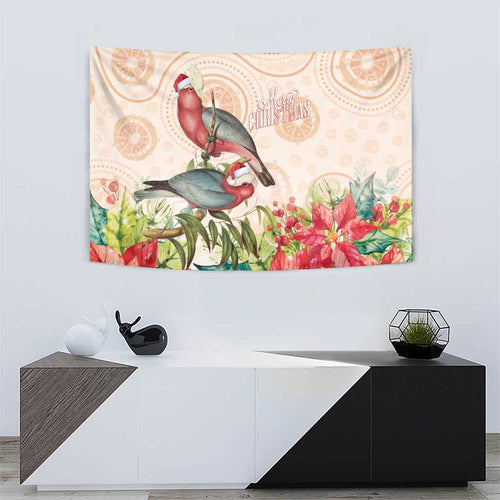 Merry Christmas Aussie Aboriginal Tapestry Rosebreasted Cockatoo Pastel - Aussie Hoodie