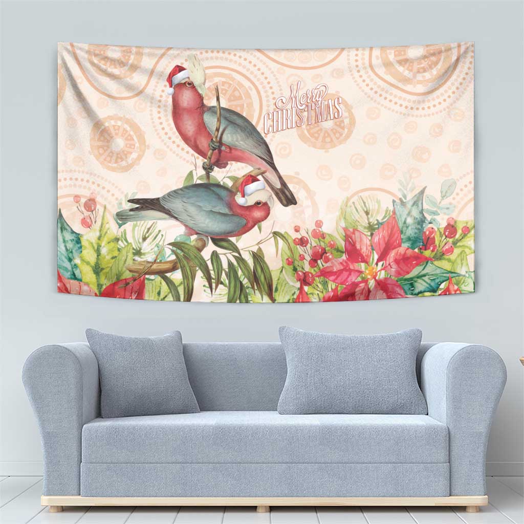 Merry Christmas Aussie Aboriginal Tapestry Rosebreasted Cockatoo Pastel - Aussie Hoodie