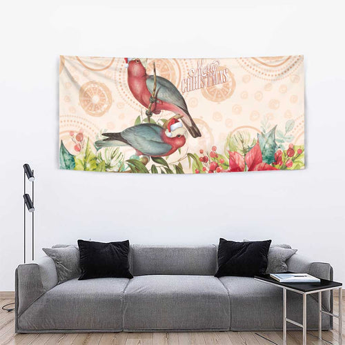 Merry Christmas Aussie Aboriginal Tapestry Rosebreasted Cockatoo Pastel - Aussie Hoodie