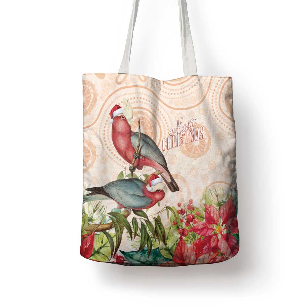 Merry Christmas Aussie Aboriginal Tote Bag Rosebreasted Cockatoo Pastel - Aussie Hoodie