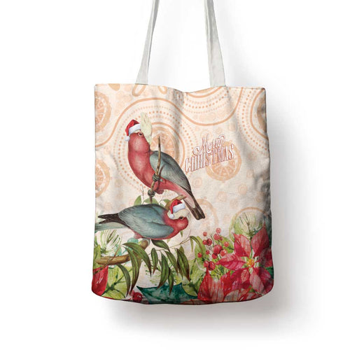 Merry Christmas Aussie Aboriginal Tote Bag Rosebreasted Cockatoo Pastel - Aussie Hoodie