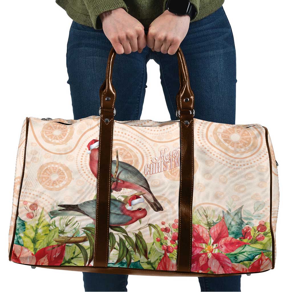 Merry Christmas Aussie Aboriginal Travel Bag Rosebreasted Cockatoo Pastel - Aussie Hoodie