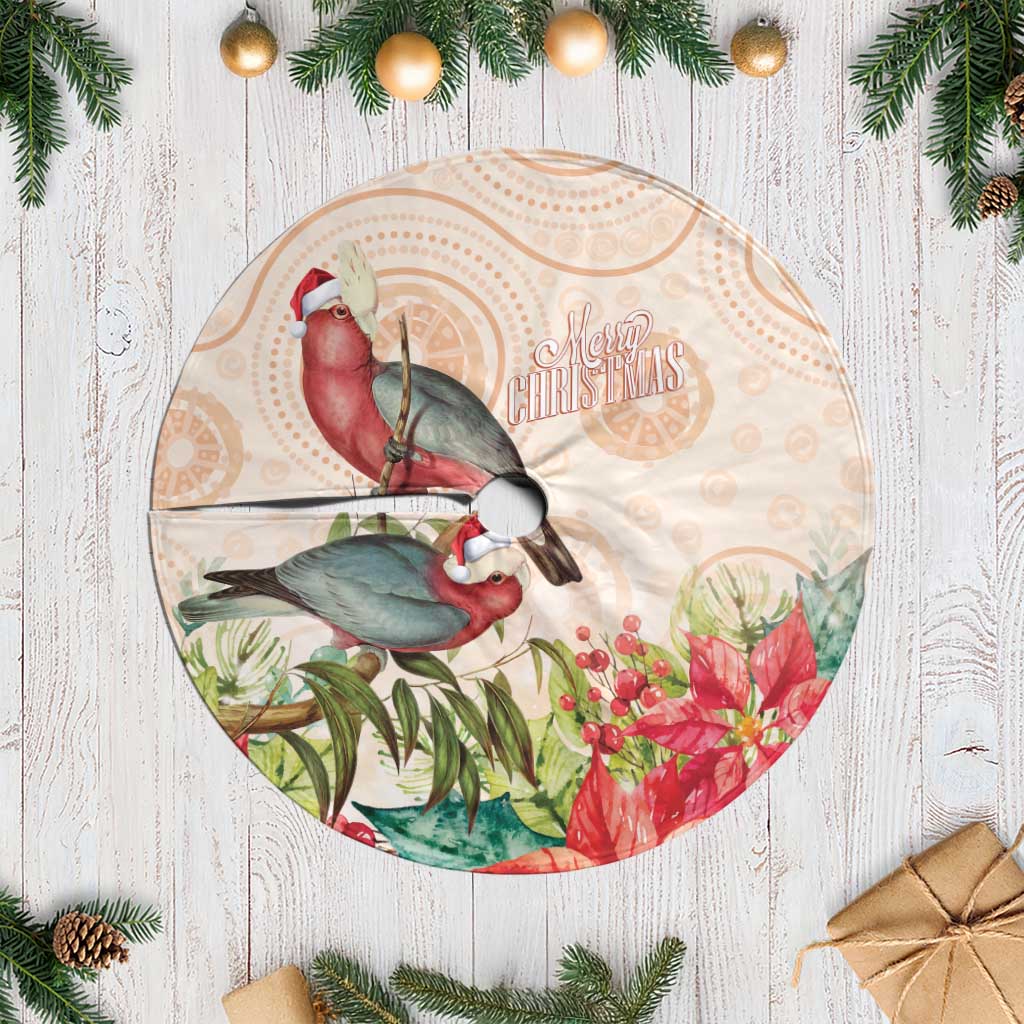 Merry Christmas Aussie Aboriginal Tree Skirt Rosebreasted Cockatoo Pastel - Aussie Hoodie