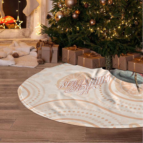 Merry Christmas Aussie Aboriginal Tree Skirt Rosebreasted Cockatoo Pastel - Aussie Hoodie