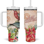 Merry Christmas Aussie Aboriginal Tumbler With Handle Rosebreasted Cockatoo Pastel - Aussie Hoodie