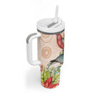 Merry Christmas Aussie Aboriginal Tumbler With Handle Rosebreasted Cockatoo Pastel - Aussie Hoodie