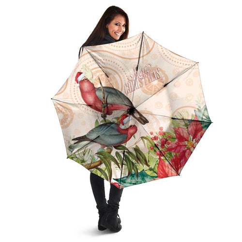 Merry Christmas Aussie Aboriginal Umbrella Rosebreasted Cockatoo Pastel - Aussie Hoodie