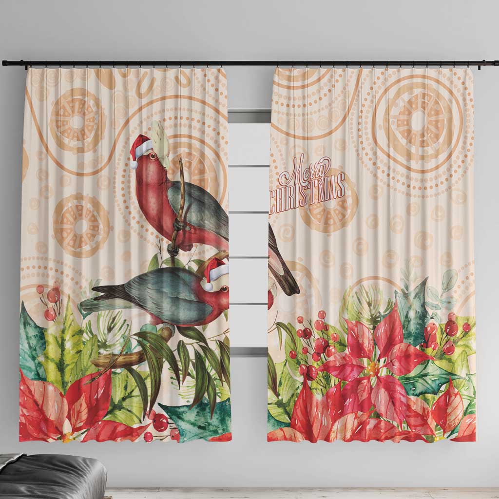 Merry Christmas Aussie Aboriginal Window Curtain Rosebreasted Cockatoo Pastel - Aussie Hoodie