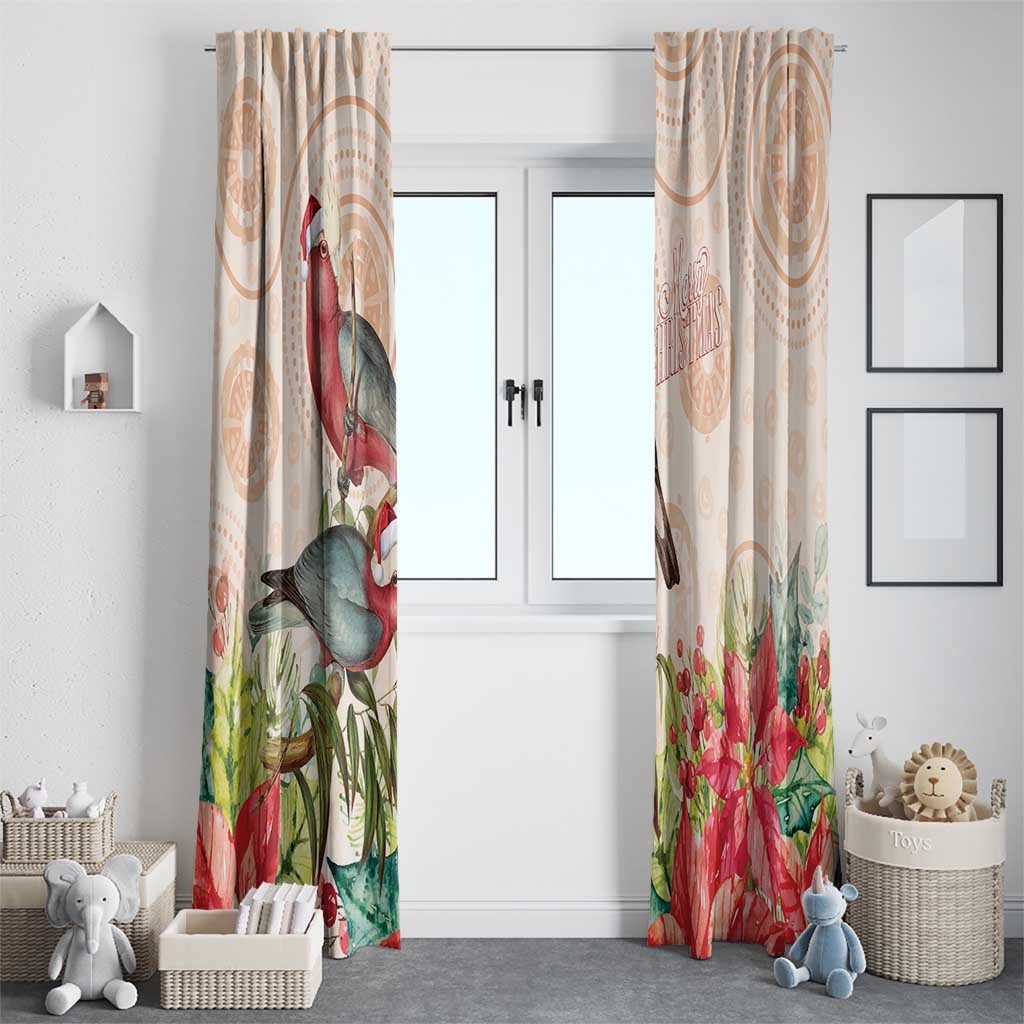 Merry Christmas Aussie Aboriginal Window Curtain Rosebreasted Cockatoo Pastel - Aussie Hoodie