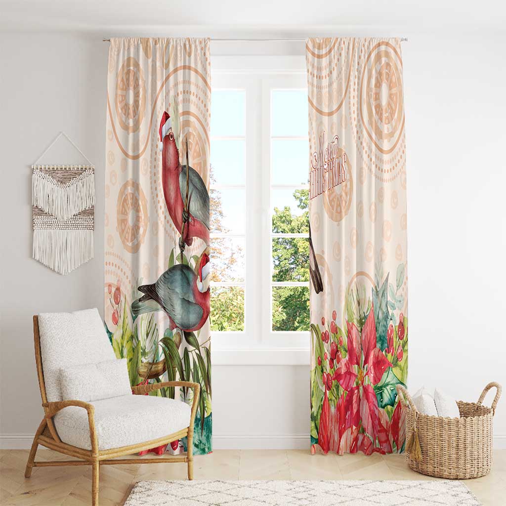 Merry Christmas Aussie Aboriginal Window Curtain Rosebreasted Cockatoo Pastel - Aussie Hoodie
