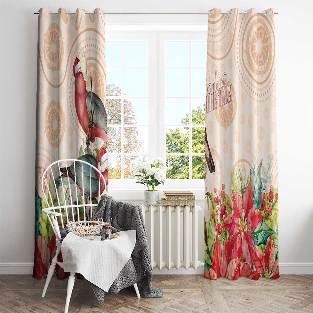 Merry Christmas Aussie Aboriginal Window Curtain Rosebreasted Cockatoo Pastel - Aussie Hoodie