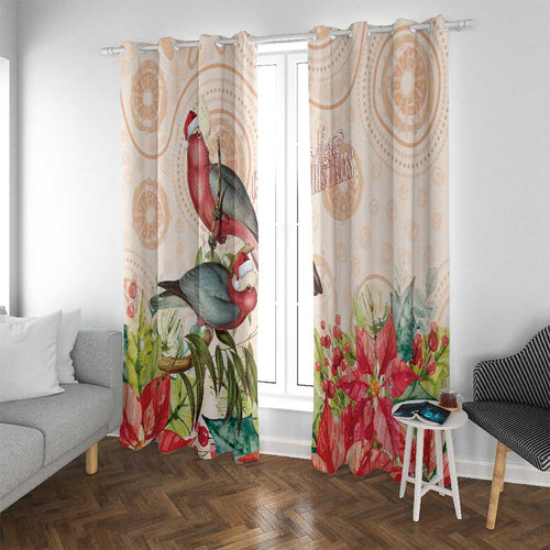 Merry Christmas Aussie Aboriginal Window Curtain Rosebreasted Cockatoo Pastel - Aussie Hoodie