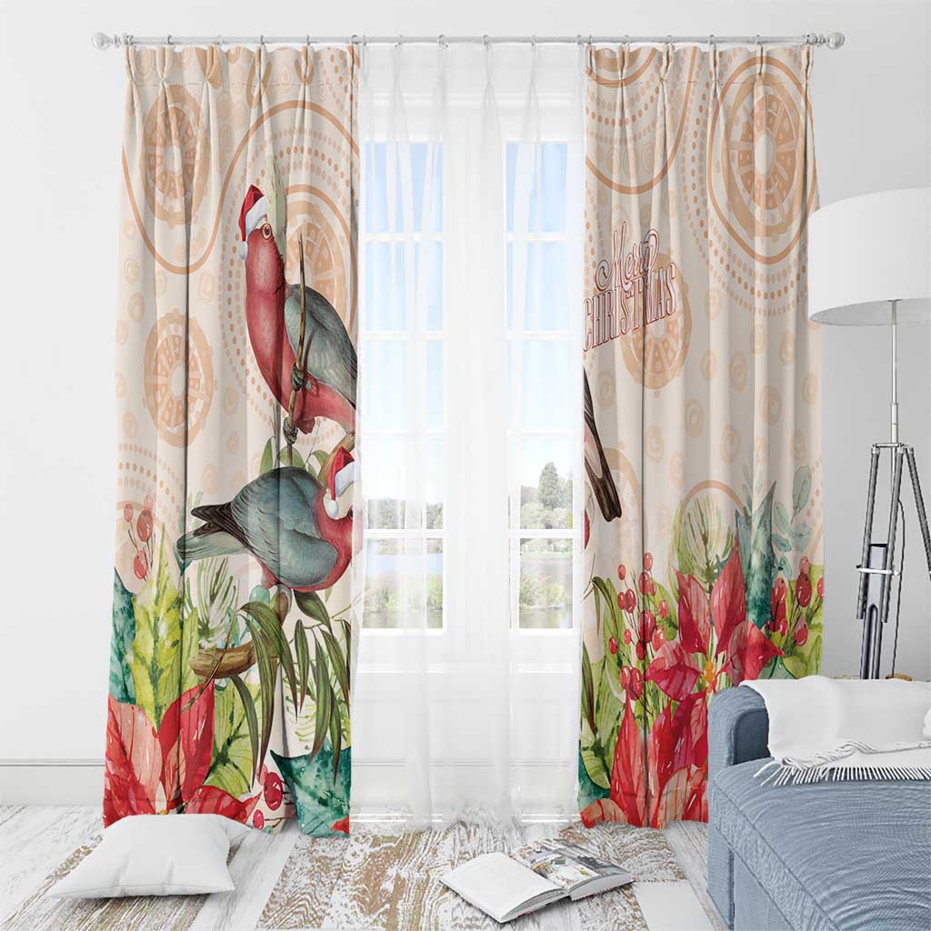 Merry Christmas Aussie Aboriginal Window Curtain Rosebreasted Cockatoo Pastel - Aussie Hoodie