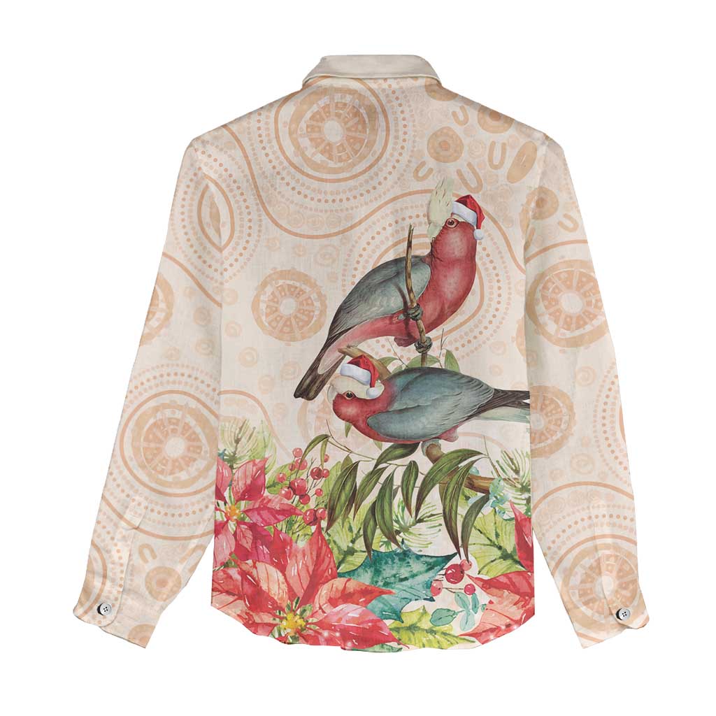 Merry Christmas Aussie Aboriginal Women Casual Shirt Rosebreasted Cockatoo Pastel - Aussie Hoodie