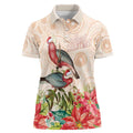 Merry Christmas Aussie Aboriginal Women Polo Shirt Rosebreasted Cockatoo Pastel - Aussie Hoodie