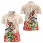 Merry Christmas Aussie Aboriginal Women Polo Shirt Rosebreasted Cockatoo Pastel - Aussie Hoodie