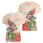 Merry Christmas Aussie Aboriginal Women V-Neck T-Shirt Rosebreasted Cockatoo Pastel - Aussie Hoodie