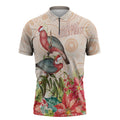 Merry Christmas Aussie Aboriginal Zipper Polo Shirt Rosebreasted Cockatoo Pastel - Aussie Hoodie