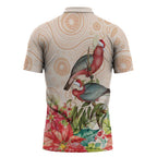 Merry Christmas Aussie Aboriginal Zipper Polo Shirt Rosebreasted Cockatoo Pastel - Aussie Hoodie