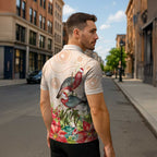 Merry Christmas Aussie Aboriginal Zipper Polo Shirt Rosebreasted Cockatoo Pastel - Aussie Hoodie