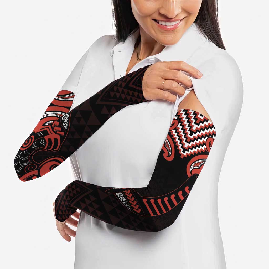 Maori Waitangi Arm Sleeves Kotahitanga Poutama Mix Whakairo - Aussie Hoodie