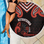 Maori Waitangi Beach Blanket Kotahitanga Poutama Mix Whakairo - Aussie Hoodie