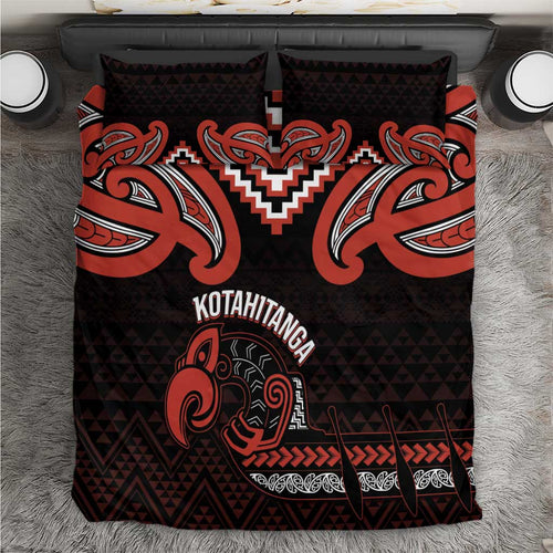 Maori Waitangi Bedding Set Kotahitanga Poutama Mix Whakairo - Aussie Hoodie