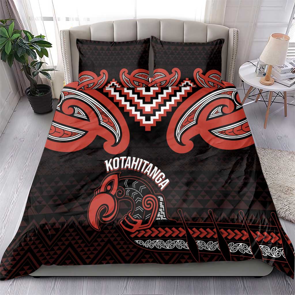 Maori Waitangi Bedding Set Kotahitanga Poutama Mix Whakairo - Aussie Hoodie