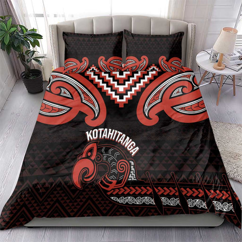 Maori Waitangi Bedding Set Kotahitanga Poutama Mix Whakairo - Aussie Hoodie