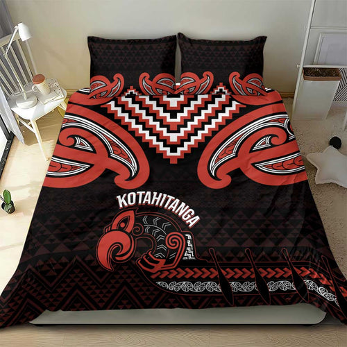Maori Waitangi Bedding Set Kotahitanga Poutama Mix Whakairo - Aussie Hoodie