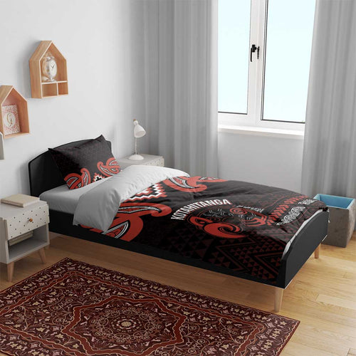 Maori Waitangi Bedding Set Kotahitanga Poutama Mix Whakairo - Aussie Hoodie