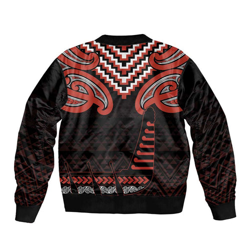 Maori Waitangi Bomber Jacket Kotahitanga Poutama Mix Whakairo - Aussie Hoodie