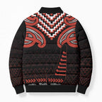 Maori Waitangi Bomber Puffer Jacket Kotahitanga Poutama Mix Whakairo - Aussie Hoodie