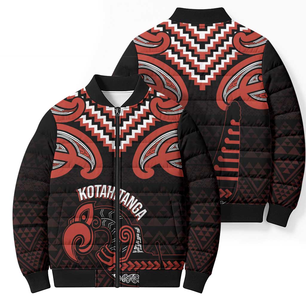 Maori Waitangi Bomber Puffer Jacket Kotahitanga Poutama Mix Whakairo - Aussie Hoodie
