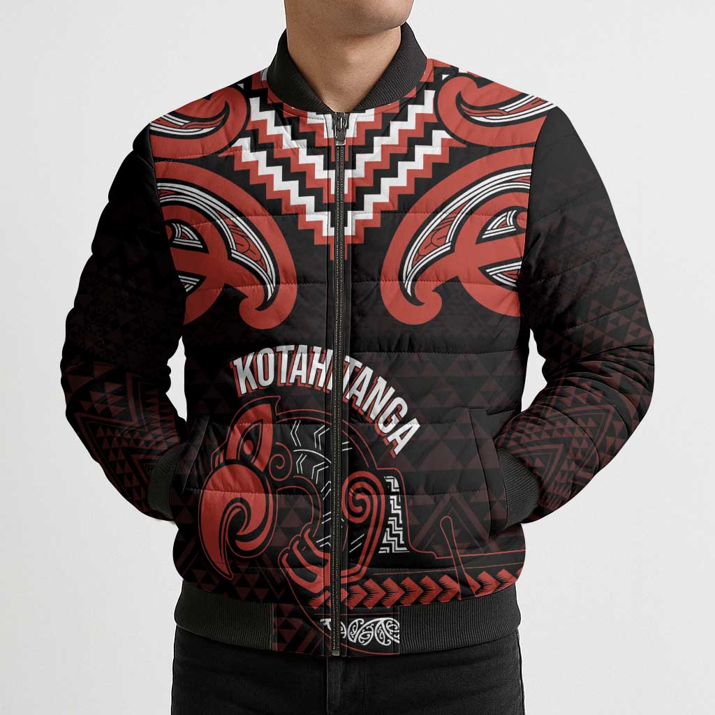 Maori Waitangi Bomber Puffer Jacket Kotahitanga Poutama Mix Whakairo - Aussie Hoodie