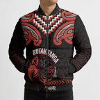Maori Waitangi Bomber Puffer Jacket Kotahitanga Poutama Mix Whakairo - Aussie Hoodie
