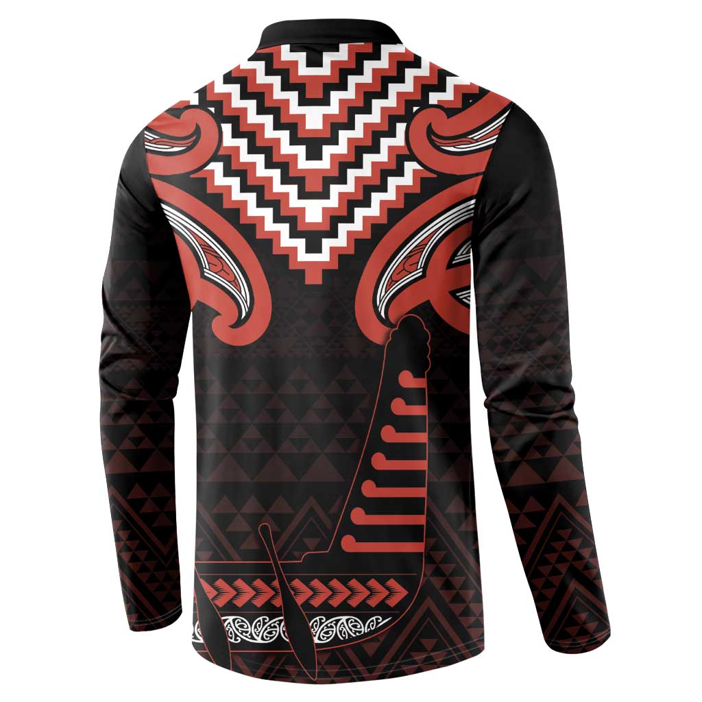 Maori Waitangi Button Sweatshirt Kotahitanga Poutama Mix Whakairo - Aussie Hoodie
