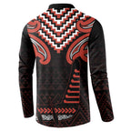Maori Waitangi Button Sweatshirt Kotahitanga Poutama Mix Whakairo - Aussie Hoodie