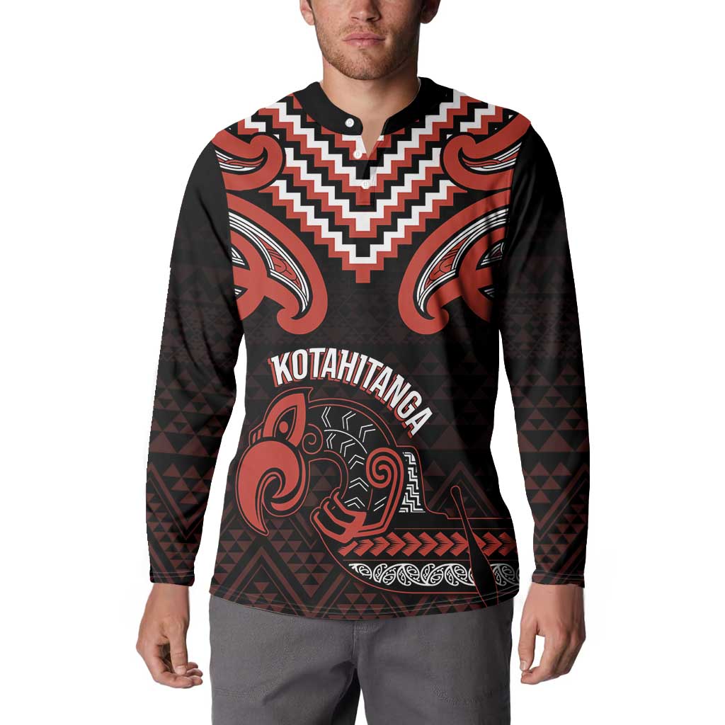 Maori Waitangi Button Sweatshirt Kotahitanga Poutama Mix Whakairo - Aussie Hoodie