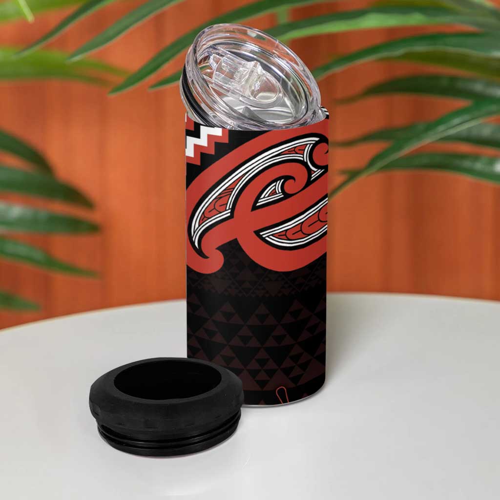 Maori Waitangi 4 in 1 Can Cooler Tumbler Kotahitanga Poutama Mix Whakairo - Aussie Hoodie